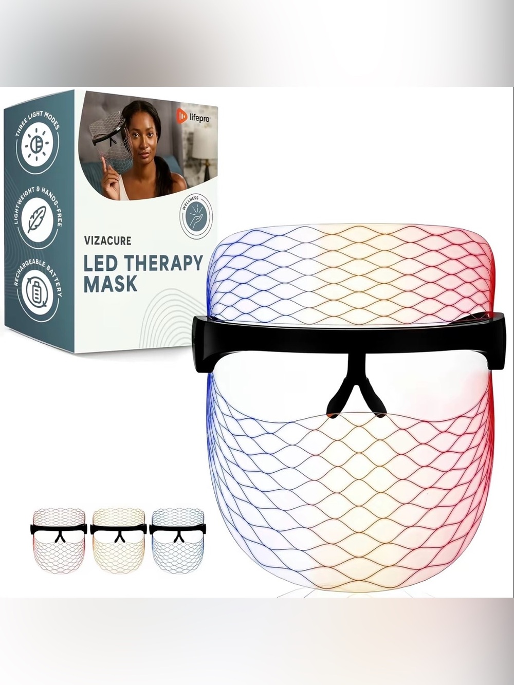 Vizacure LED Therapy Mask - Multicolor Light Face Mask
